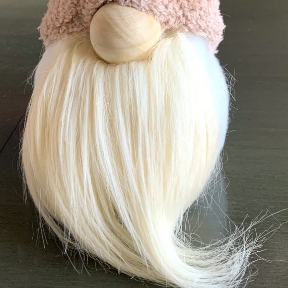 12 1/2" Lavender Flower or Pink Rose Spring Floral Wood Nose Plush Gnome New - Picture 9 of 12